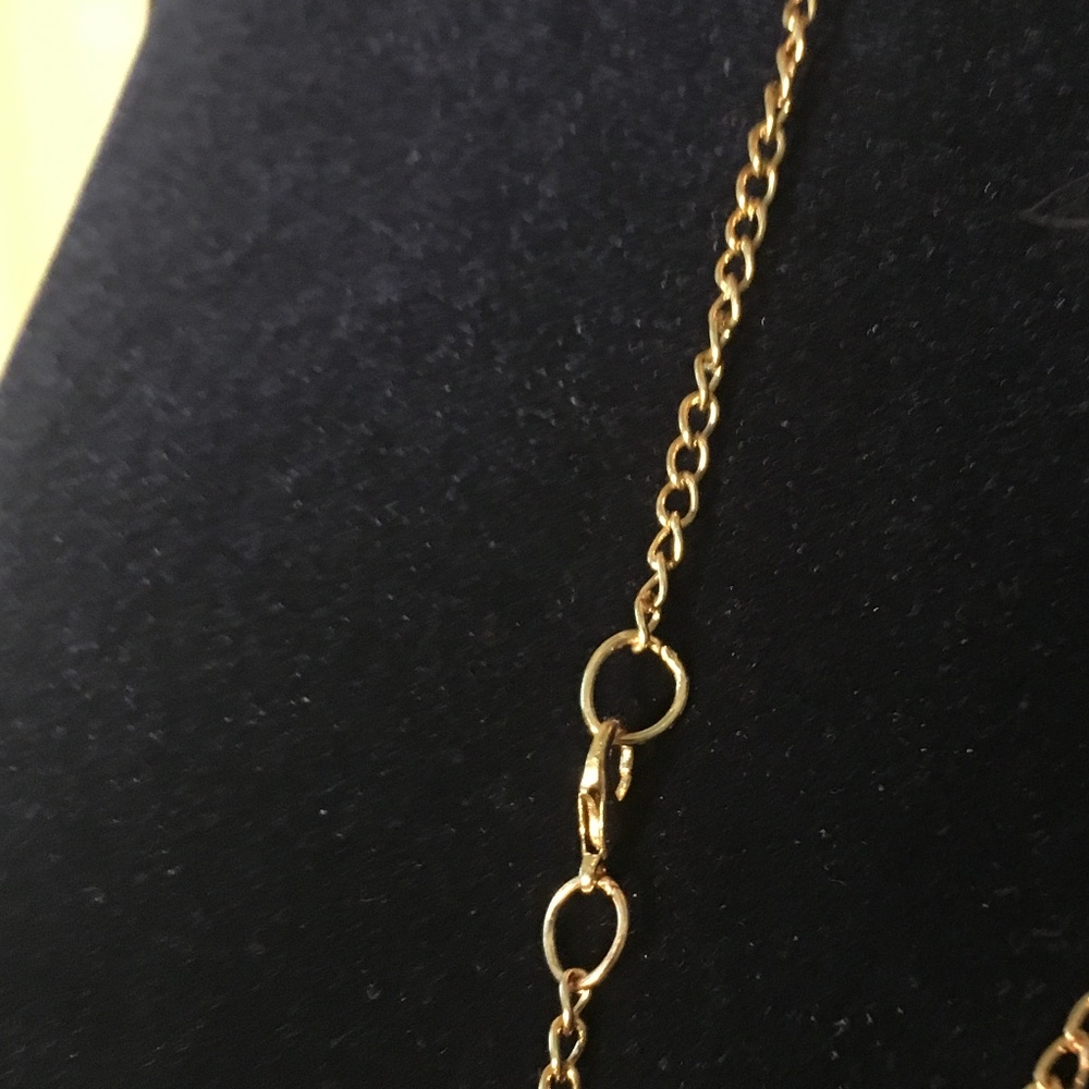 NWOT UNBRANDED GOLD/BLACK LEAF 24" NECKLACE - Picture 4 of 6